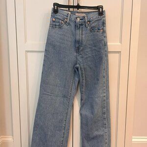 Levi Ribcage Wide Leg Denim, sz 25